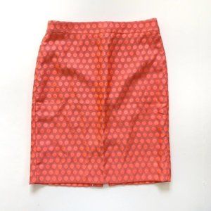 J.Crew hot pink polka dot pencil skirt size 2